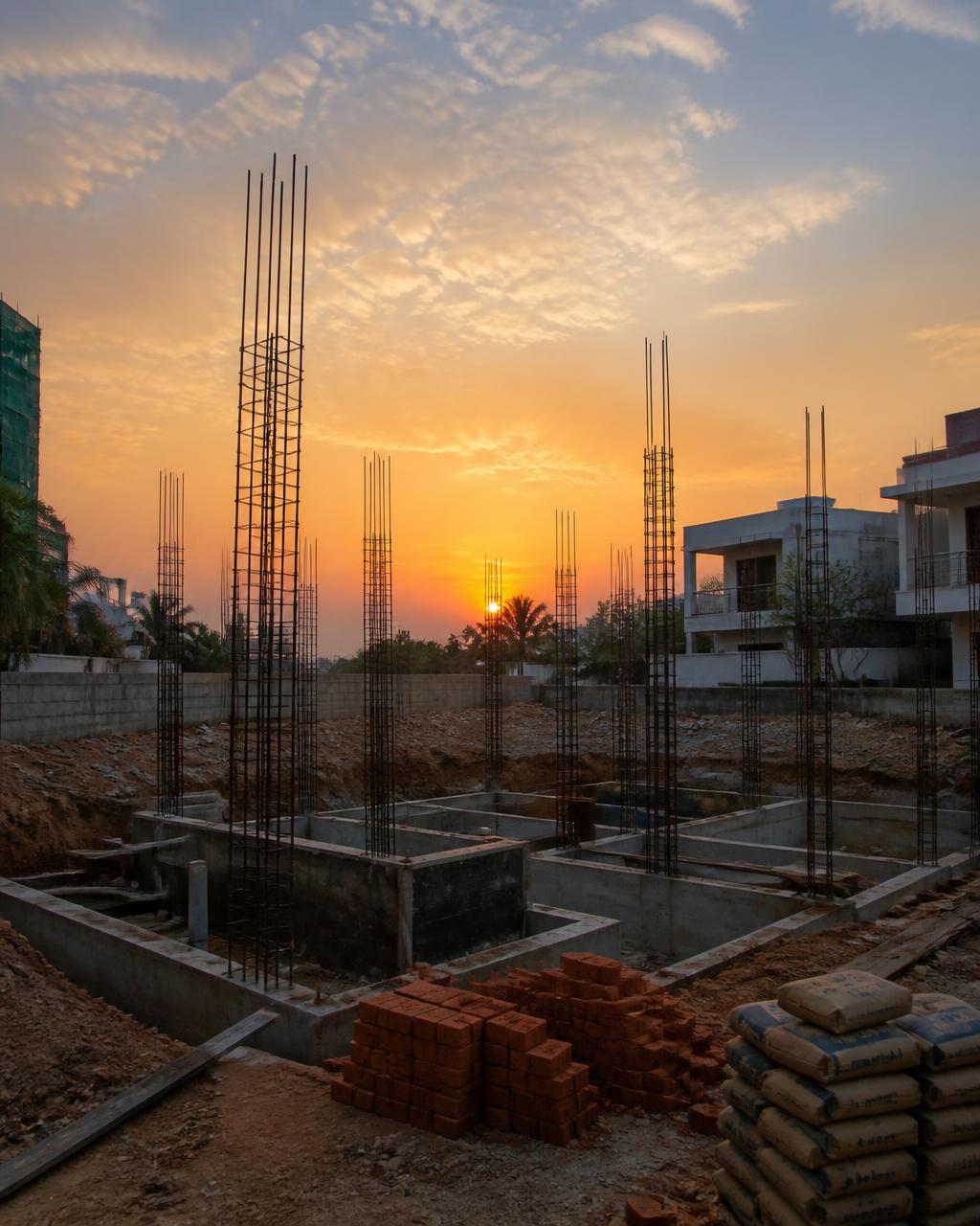 Foundation stage of a luxury home build